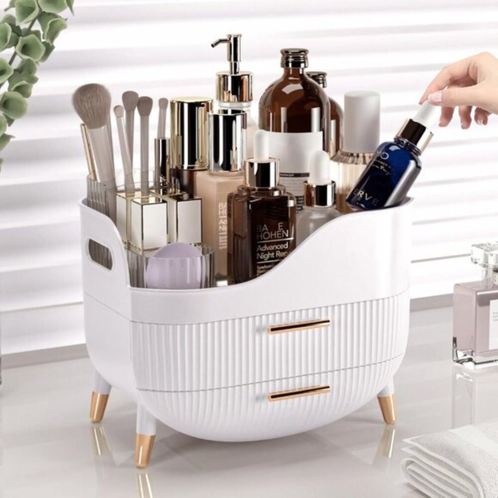 New Makeup Organizer with Drawers, Large Skincare Storage Box for Vanity & Bath - Picture 4 of 6